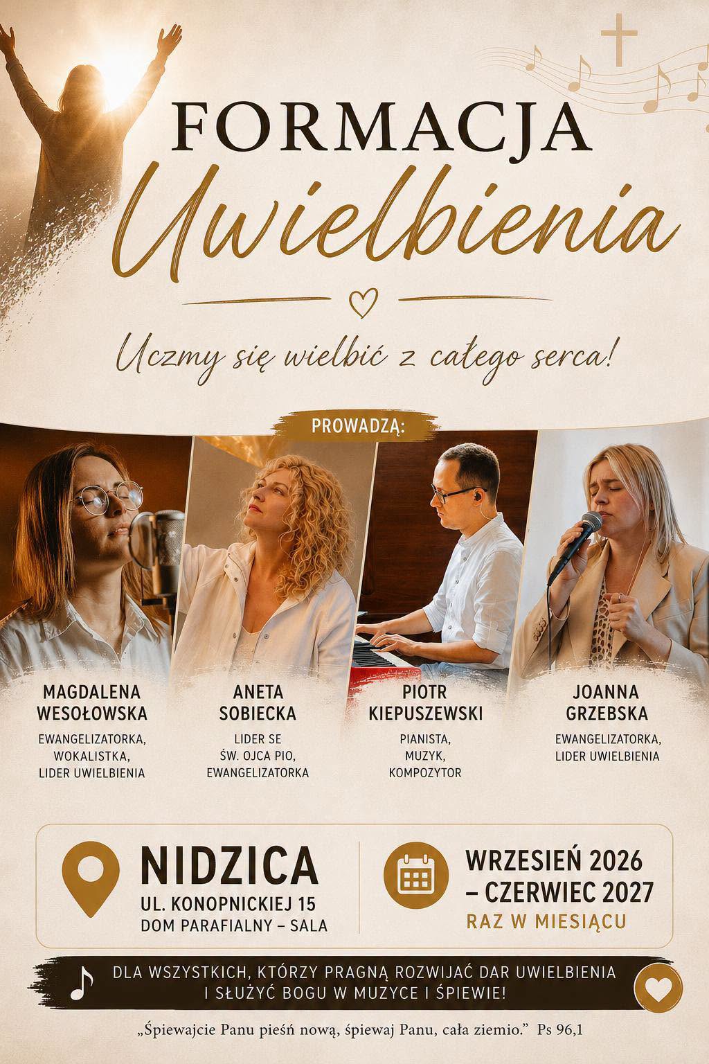 Plakat Formacji Uwielbienia 2026/2027 w Nidzicy